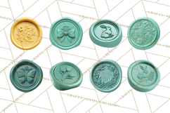 Easter Wax Seal Clipart, Bunny Chick Egg Floral Heart PNG Product Image 4