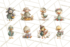 Whimsical Easter Animal Clipart, Printable PNG, Cute Bunny Product Image 2