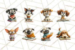 Bookish Dogs PNG Clipart, Cozy Dog Reading, Cute Cartoon Pup Product Image 2