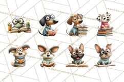 Bookish Dogs PNG Clipart, Cozy Dog Reading, Cute Cartoon Pup Product Image 4