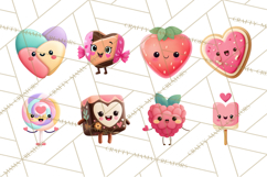 Valentine Kawaii Candies, Heart Sweets Clipart, Cute Candy Product Image 4