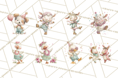 Farm Animals Dance Party Clipart, Dancing Cow Pig Sheep Png Product Image 3