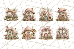 Enchanted Fairy Cottages Clipart PNG, Pastel Woodland Product Image 5