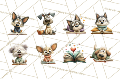 Bookish Dogs PNG Clipart, Cozy Dog Reading, Cute Cartoon Pup Product Image 6