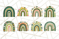 St Patricks Patterned Rainbow PNG, Boho Shamrock Clipart Product Image 4