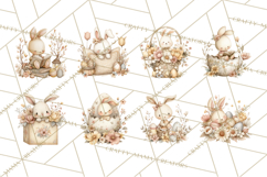 Vintage Easter Bunny Clipart PNG, Easter Bunny Printable Product Image 6