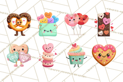 Valentine Kawaii Candies, Heart Sweets Clipart, Cute Candy Product Image 3
