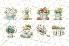 Spring Farmer’s Market Minis Clipart, Rustic Spring Png Product Image 4