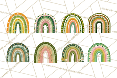 St Patricks Patterned Rainbow PNG, Boho Shamrock Clipart Product Image 2
