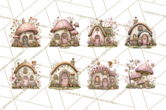 Enchanted Fairy Cottages Clipart PNG, Pastel Woodland Product Image 7