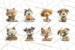 Bookish Dogs PNG Clipart, Cozy Dog Reading, Cute Cartoon Pup Product Image 5
