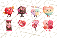 Valentine Kawaii Candies, Heart Sweets Clipart, Cute Candy Product Image 8