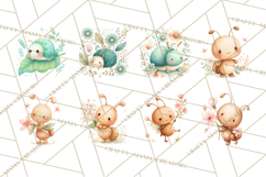 Spring Insects Clipart PNG, Cute Baby Bugs Watercolor Png Product Image 5
