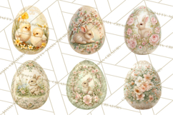 Elegant Easter Bunny Clipart PNG, Spring Easter Egg Clip Art Product Image 6