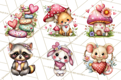 Valentine Mini World, Heart Mushroom Forest, Fairy Love Png Product Image 7