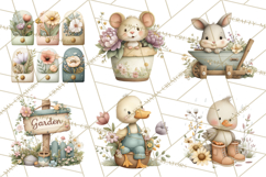 Garden Friends Clipart, Spring Animals Clip Art PNG Product Image 8