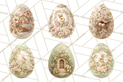 Elegant Easter Bunny Clipart PNG, Spring Easter Egg Clip Art Product Image 5