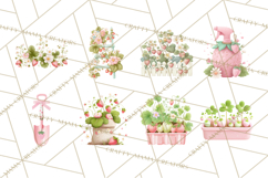 Strawberry Garden Clipart, Cute Strawberry Gardening Png Product Image 3