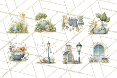 Rainy Day Clipart, Spring Rain Mini World PNG, Tiny Animal Product Image 5