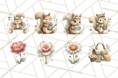 Garden Friends Clipart, Spring Animals Clip Art PNG Product Image 4