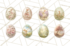 Elegant Easter Bunny Clipart PNG, Spring Easter Egg Clip Art Product Image 7