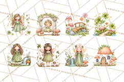 St Patrick’s Day Fairies Clipart, Miniature Irish Fairy Png Product Image 5