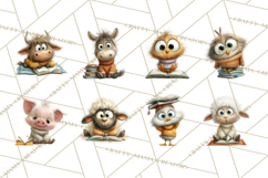 Farm Animals PNG Clipart, Cozy Reading Animals, Cute Cartoon Product Image 4