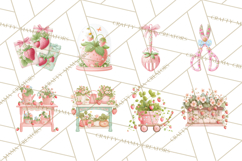 Strawberry Garden Clipart, Cute Strawberry Gardening Png Product Image 4