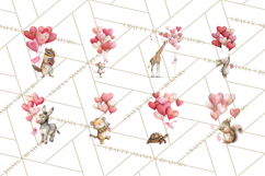 Valentine Animal Clipart Heart Balloon PNG Cute Love Art Product Image 8