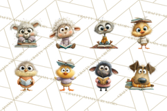 Farm Animals PNG Clipart, Cozy Reading Animals, Cute Cartoon Product Image 2