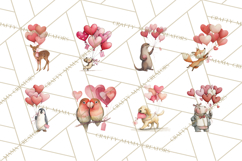 Valentine Animal Clipart Heart Balloon PNG Cute Love Art Product Image 5