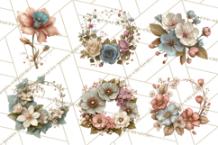 Blooming Letters Clipart, Floral Alphabet Clip Art PNG Product Image 8