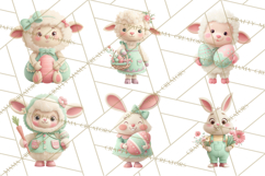 Whimsical Easter Characters Clipart PNG, Cute Mint Png Product Image 8