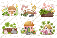 Cottagecore St Patrick’s Day Clipart, Mini Irish Cottage Png Product Image 8