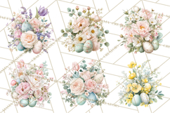 Easter Floral Clipart, Watercolor Spring Flowers Png Product Image 3