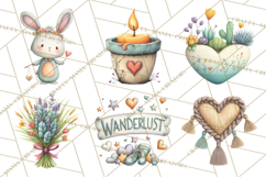 Boho Valentine Cactus Clipart PNG, Desert Romance Clip Art Product Image 8