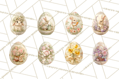 Elegant Easter Bunny Clipart PNG, Spring Easter Egg Clip Art Product Image 2