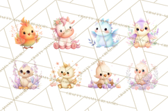 Fantasy Baby Creatures Clipart PNG, Cute Pastel Watercolor Product Image 5