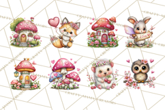 Valentine Mini World, Heart Mushroom Forest, Fairy Love Png Product Image 6