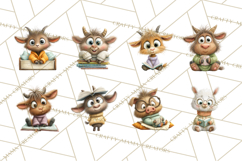 Farm Animals PNG Clipart, Cozy Reading Animals, Cute Cartoon Product Image 5