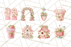 Strawberry Garden Clipart, Cute Strawberry Gardening Png Product Image 5