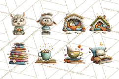 Farm Animals PNG Clipart, Cozy Reading Animals, Cute Cartoon Product Image 6