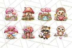 Valentine Mini World, Heart Mushroom Forest, Fairy Love Png Product Image 5