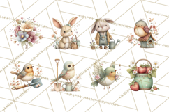 Garden Friends Clipart, Spring Animals Clip Art PNG Product Image 2