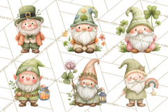 St Patricks Gnomes PNG, Cute Irish Gnome Clipart, Shamrock Product Image 7