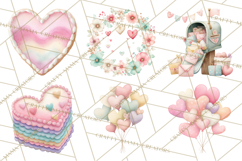 Valentine Animal Clipart PNG, Cute Teddy Bear Bunny Png Product Image 7