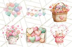 Valentine Animal Clipart PNG, Cute Teddy Bear Bunny Png Product Image 8