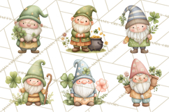 St Patricks Gnomes PNG, Cute Irish Gnome Clipart, Shamrock Product Image 6