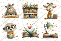Safari Animals PNG Clipart, Cozy Reading Animals Product Image 7
