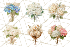 Watercolor Hydrangea Clipart, Florist Paper, Wedding Floral Product Image 7